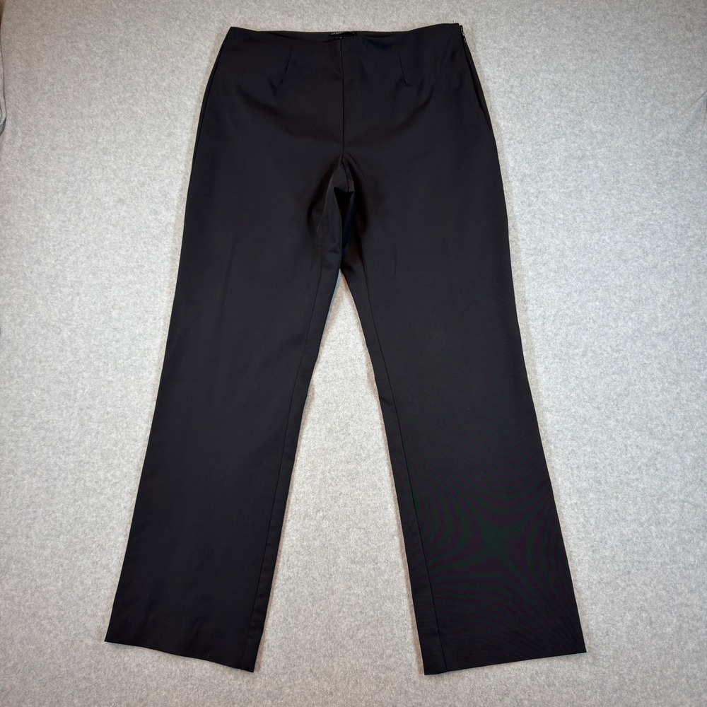 Gap Pants Womens 6 Black Stretch Nylon Straight Leg Side Zip Work Trouser